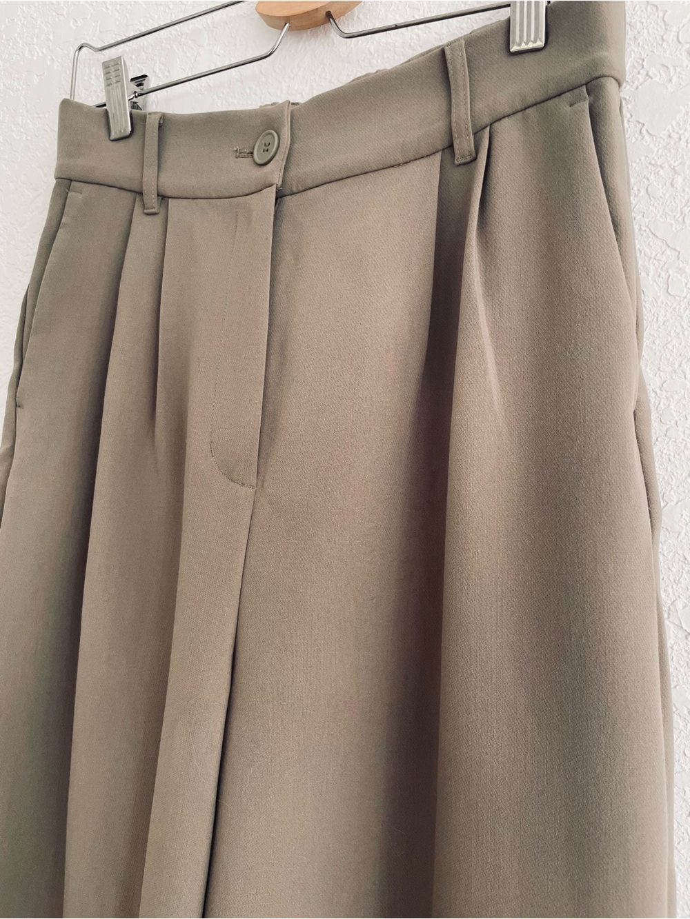 Smash + Tess Trouser Pants S Mushroom Taupe Wide Leg Career Classic Corporate - Picture 3 of 12